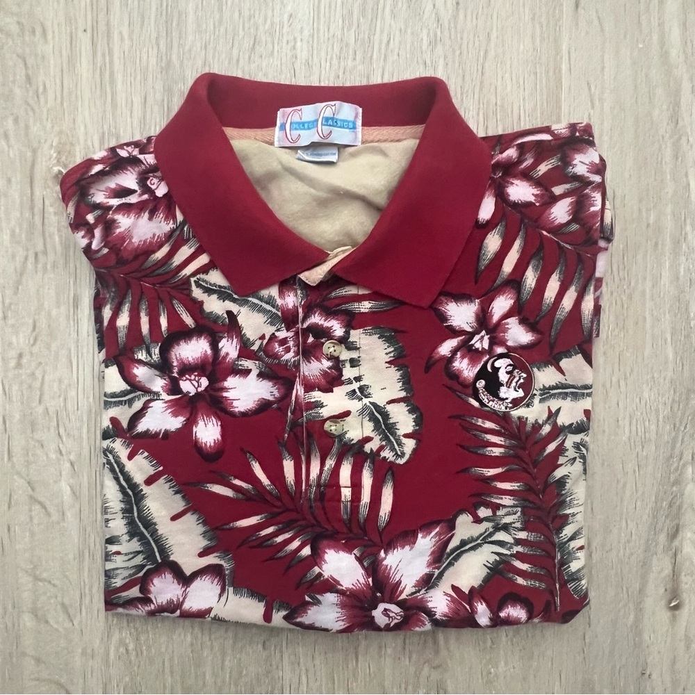 Vintage Florida State Seminoles Hawaiian Golf Shirt Mens XL FSU Tropical